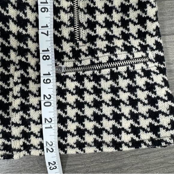 Lauren Ralph Lauren Black White Houndstooth Lambswool Moto Jacket Size M - Picture 11 of 12